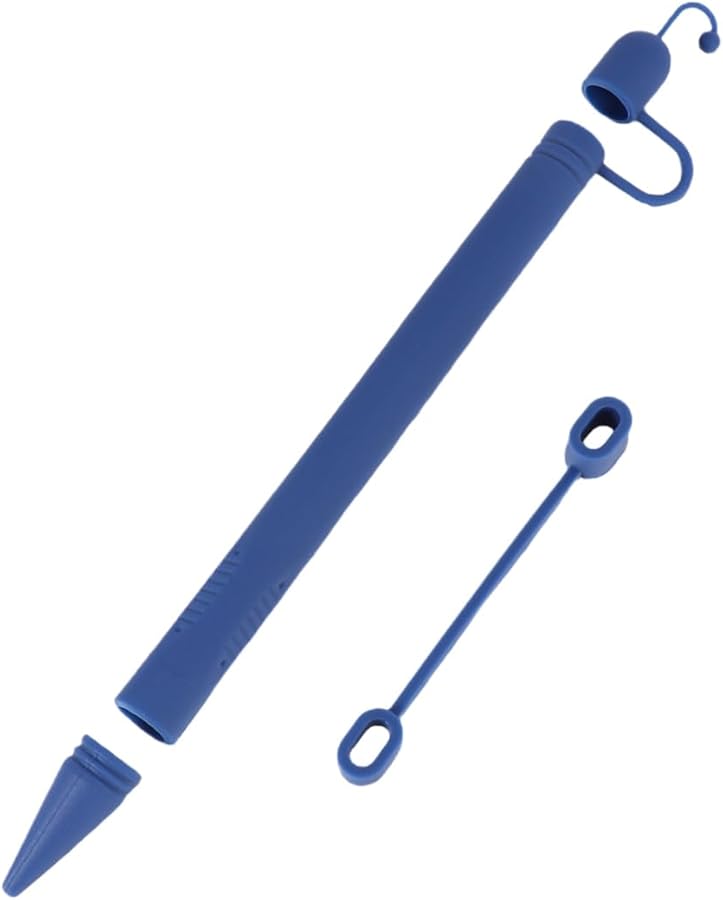 غطاء كم قلم سيليكوني أزرق لـ Apple Pencil، حامل خفيف الوزن يحمي من الخدوش - Image 2